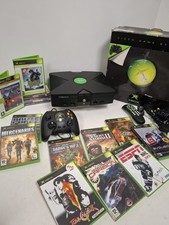 BOXED ORIGINAL XBOX BUNDLE CONSOLE CONTROLLER LEADS & 15 GAMES CLEAN TESTED