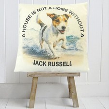 Jack Russell Terrier Cushion Cover Decorative Watercolour Seaside Animal Gift