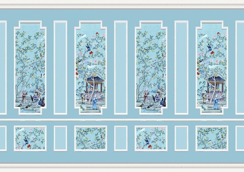 Dolls house wallpaper - house, 1/12th
