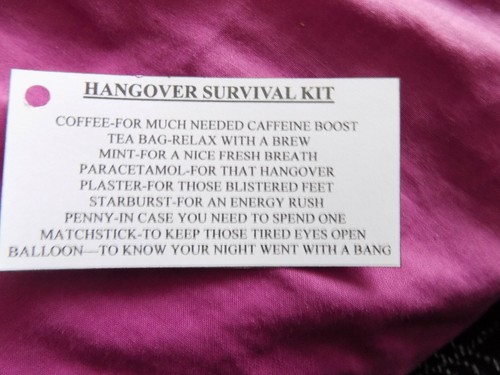 Hangover survival kit - x,