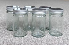6 Small Clear Glass Jars With