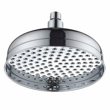 Traditional Raincan Shower Head round 8" 200mm Rain Rose Chrome Swivel Joint 