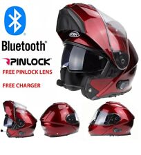 VIPER RS-V191 BLINC BLUETOOTH FLIP FRONT MODULAR MOTORCYCLE HELMET BURGUNDY SML