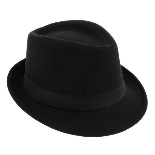 Mens black 100 cotton trilby - 100%,
