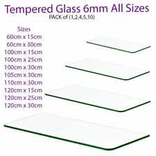 Clear Tempered Glass Shelf Panel Storage Sheet Shelving Display Bathroom Shelves