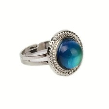 Adjustable Mood Ring with Color-Changing Gemstone