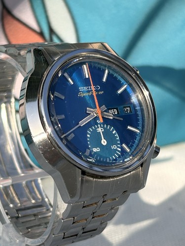 Seiko 6139 8050 - blue, dial