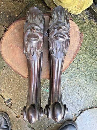 Antique carved oak green - antique,