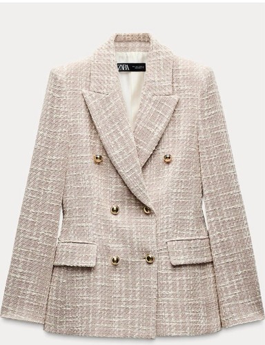 Zara pink textured - zara, blazer