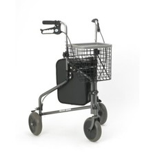 Three Wheeled Rollator Walker Tri Walker Mobility Walking Aid With Basket Grey
