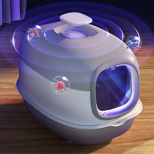 Hooded cat litter tray box - cat,