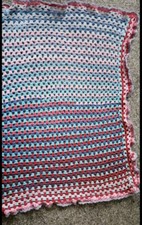 Custom Made Hand Crotchet  Grannie Blanket  29 Inch X 38 Inch  Infinity