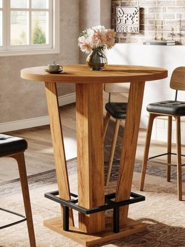 Tribesigns round bar table - round,