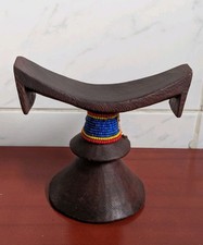 Vintage Ethiopian Gurage Tribe Used Headrest African Art Sculpture Wooden Pillow