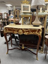 French Rosewood & Ormalu Louis XV Style Console with Marble Top