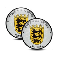 2 x Silicone Badge 45mm Gel Sticker German Car Number Plate Stadt Freiburg