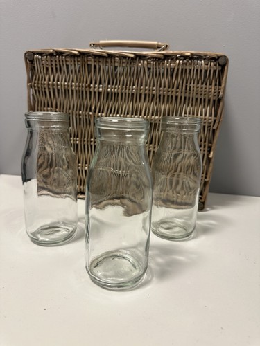 Set glass milk bottles - set, of
