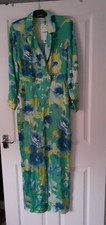 Zara Green & Yellow & Blue  Floral Jumpsuit BNWT Size M RRP £59.99