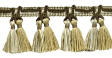 Double Tassel Fringe Trim, Color# VNT1 - Birch Brown [Sold By The Yard]