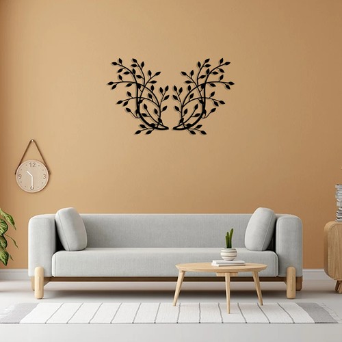 Flower branch metal wall - metal, art