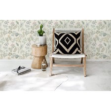 Non-woven wallpaper Green contour leaves green Home wall mural Traditional