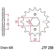 JT Front Sprocket 18 T 428 P JTF259.18 For Daelim VS 125 Evolution 99-03