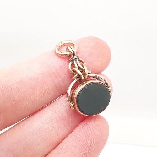 Antique 10k gold bloodstone - 10k,