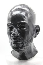 BLACK LATEX HOOD BEARDED FACE