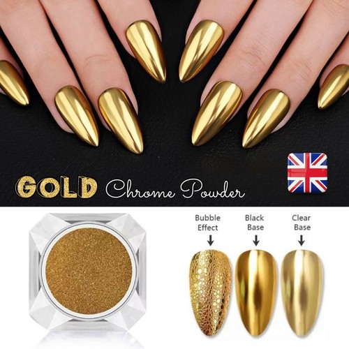 Gold chrome nail mirror - mirror, powder