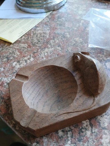 Mouseman oak pin tray never - ,