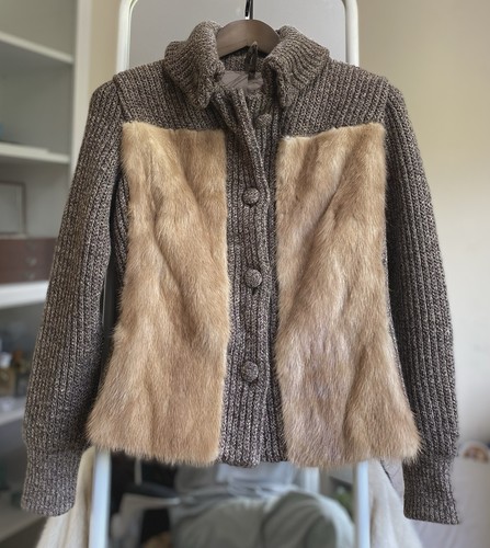Vintage pastel brown mink - brown,