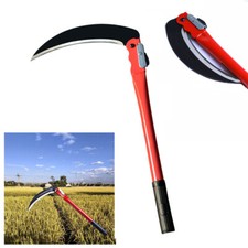 Grass Cutting Sickle Folding Steel Gardening Scythe Sharp Yard Trimming