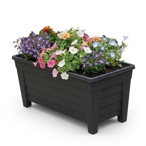 55cm black trough planter - trough,