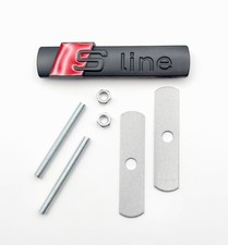 Audi S Line Matte Black Metal Front Grill Kidney Badge Styling Emblem