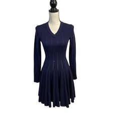 Alaïa Navy Wool Knit Flared