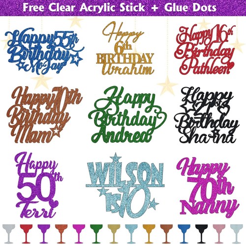 Personalised glitter cake - glitter,