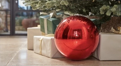 Giant red christmas bauble - giant,