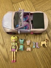 Polly Pocket Figure, Dog, and Car