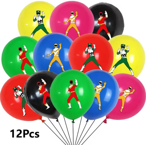 Power rangers x12 balloons - power,