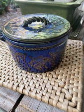 Hugh Veater Blagdon Pottery Blue Lustre pot with lid- Truly Stunning!