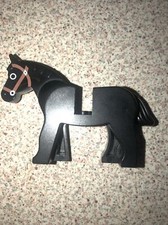 Vintage Lego Horse Black 4494 4493 Black Horse Brown Bridle With Moving Head
