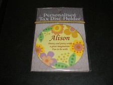 TAX DISC  HOLDER.. (MAGNETIC )...(   ALISON .)....( NEW )