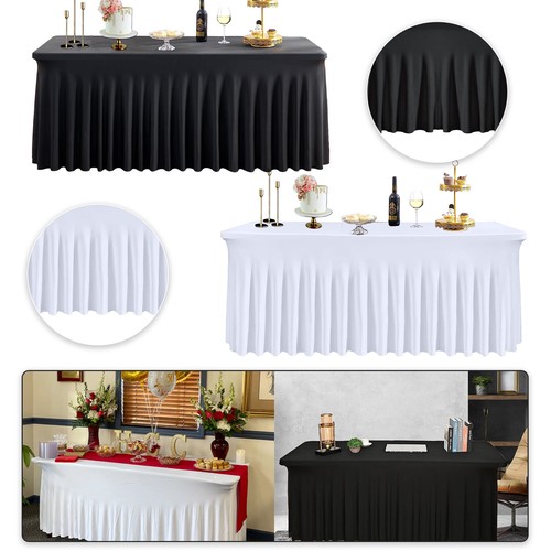 White black polyester table - polyester,