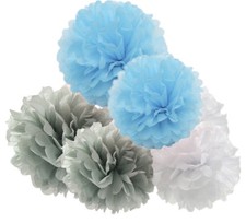 7 PCs White Grey Light Blue