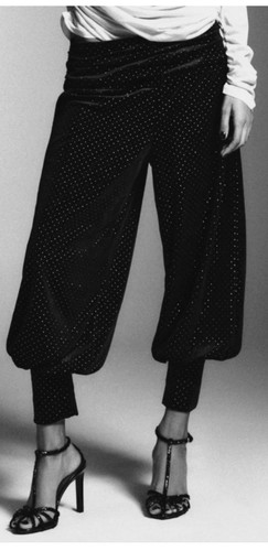 Zara black velvet - black, dots