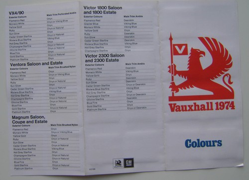 Vauxhall colours 1974 brochure - vauxhall,