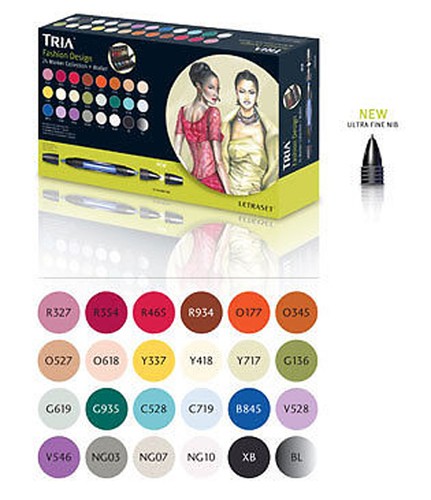 Letraset tria marker 24 pen - letraset,