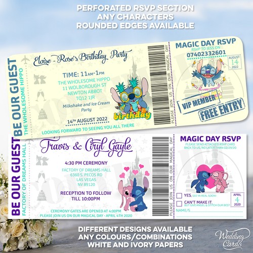 Stitch angel lilo - stitch, invitations