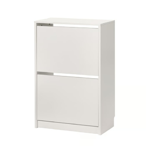 White shoe cabinet rack - white, wooden