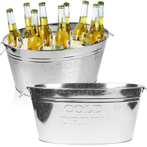 Large galvanised metal wine - galvanised,